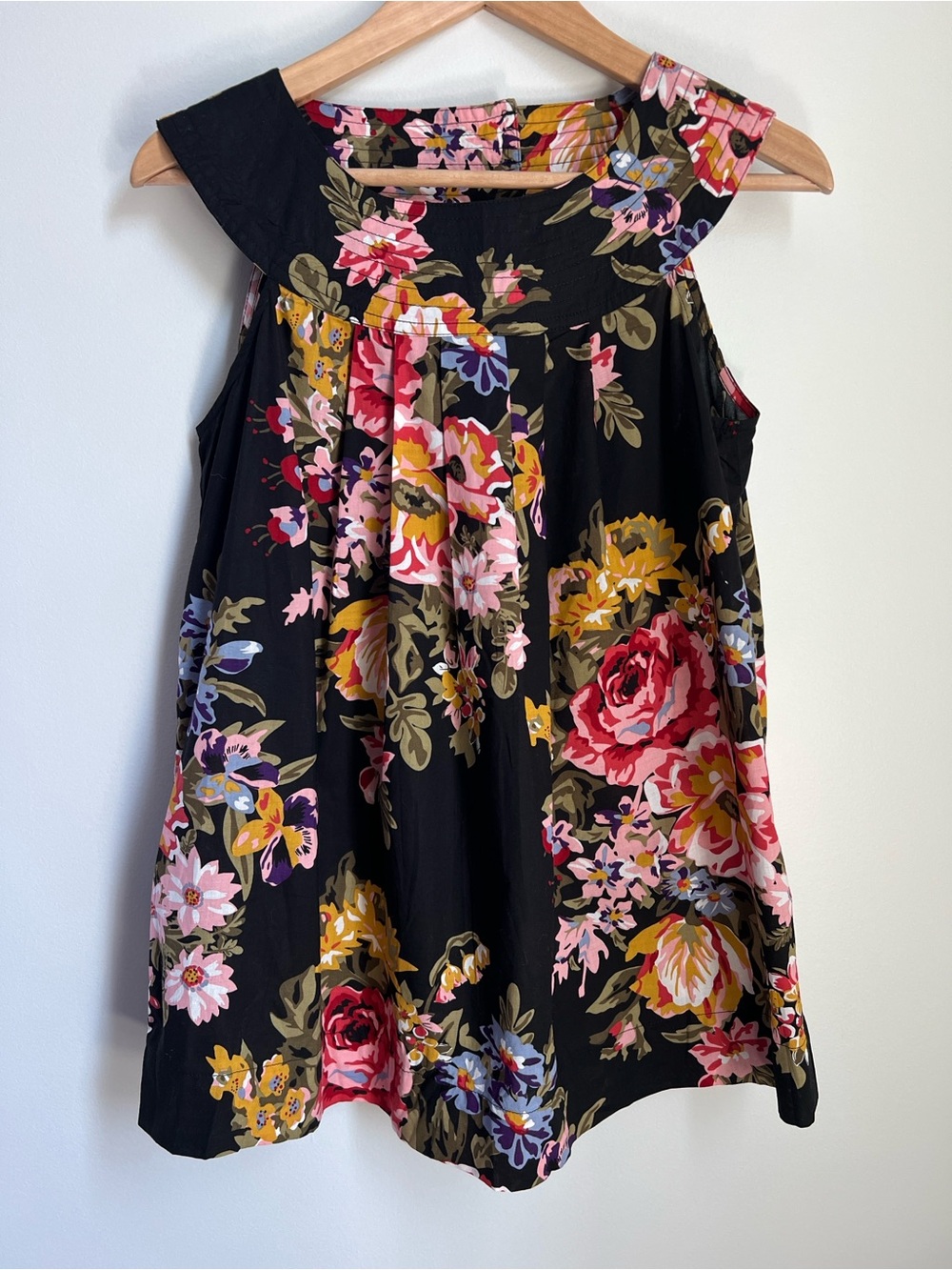 Dress Barn | 100% Cotton Black Floral Sleeveless Tank Top NWT Size M